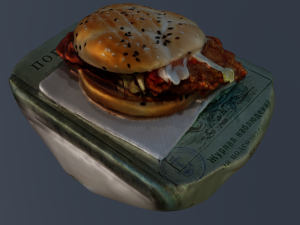 LOW POLY BURGER FOOD GAME READY 3D-Modell