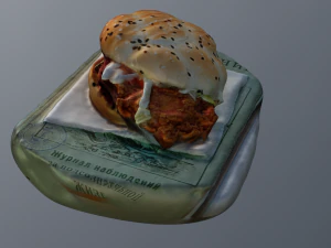 LOW POLY BURGER FOOD GAME READY 3D Model