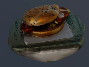 LOW POLY BURGER FOOD GAME READY 3D Model