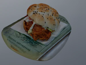 LOW POLY BURGER FOOD GAME READY 3D Model