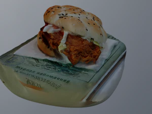 LOW POLY BURGER FOOD GAME READY 3D Model