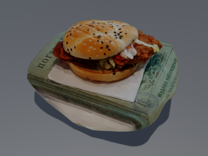 LOW POLY BURGER FOOD GAME READY 3D-Modell
