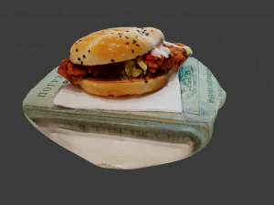 LOW POLY BURGER FOOD GAME READY 3D Model