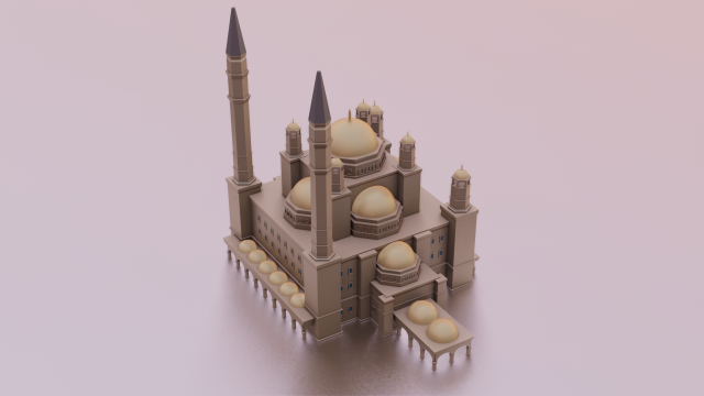 MOSQUE GAME READY LOW POLY Modelo 3D .c4d .max .obj .3ds .fbx .stl .blend 