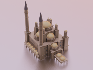 MOSQUE GAME READY LOW POLY 3D Model