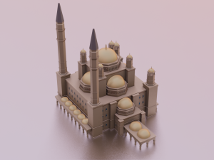 MOSQUE GAME READY LOW POLY Modelo 3D