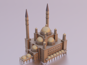 MOSQUE GAME READY LOW POLY Modelo 3D