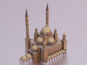 MOSQUE GAME READY LOW POLY 3D Model