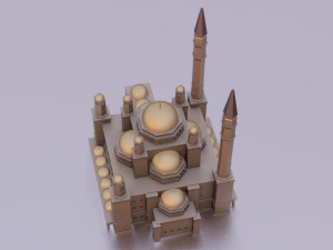 MOSQUE GAME READY LOW POLY 3D Model