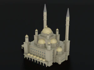 MOSQUE GAME READY LOW POLY 3D Model