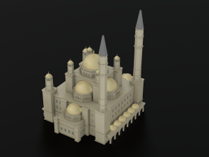 MOSQUE GAME READY LOW POLY Modelo 3D