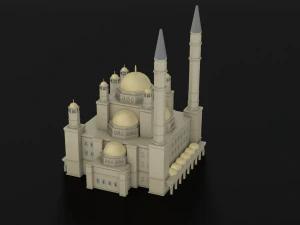 MOSQUE GAME READY LOW POLY 3D Model