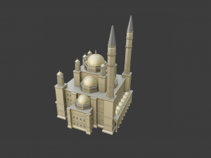 MOSQUE GAME READY LOW POLY Modelo 3D