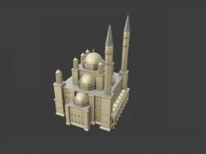 MOSQUE GAME READY LOW POLY 3D Model