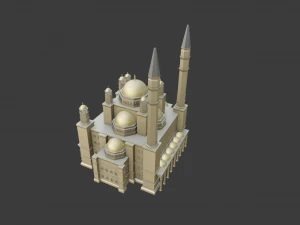 MOSQUE GAME READY LOW POLY 3D Model