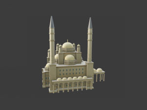 MOSQUE GAME READY LOW POLY Modelo 3D