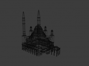 MOSQUE GAME READY LOW POLY Modelo 3D