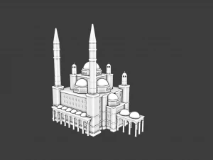 MOSQUE GAME READY LOW POLY 3D Model