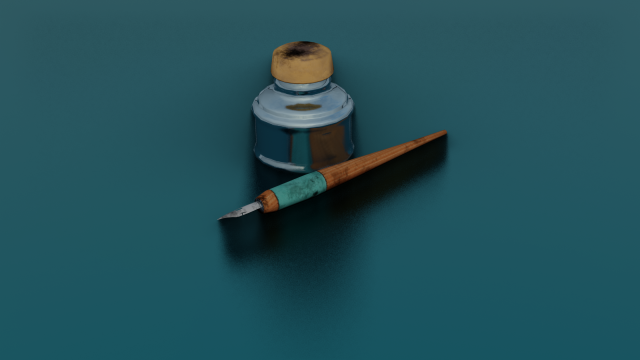 INK BOTTLE GAME READY LOWPOLY Modèle 3D .c4d .max .obj .3ds .fbx .stl .blend 