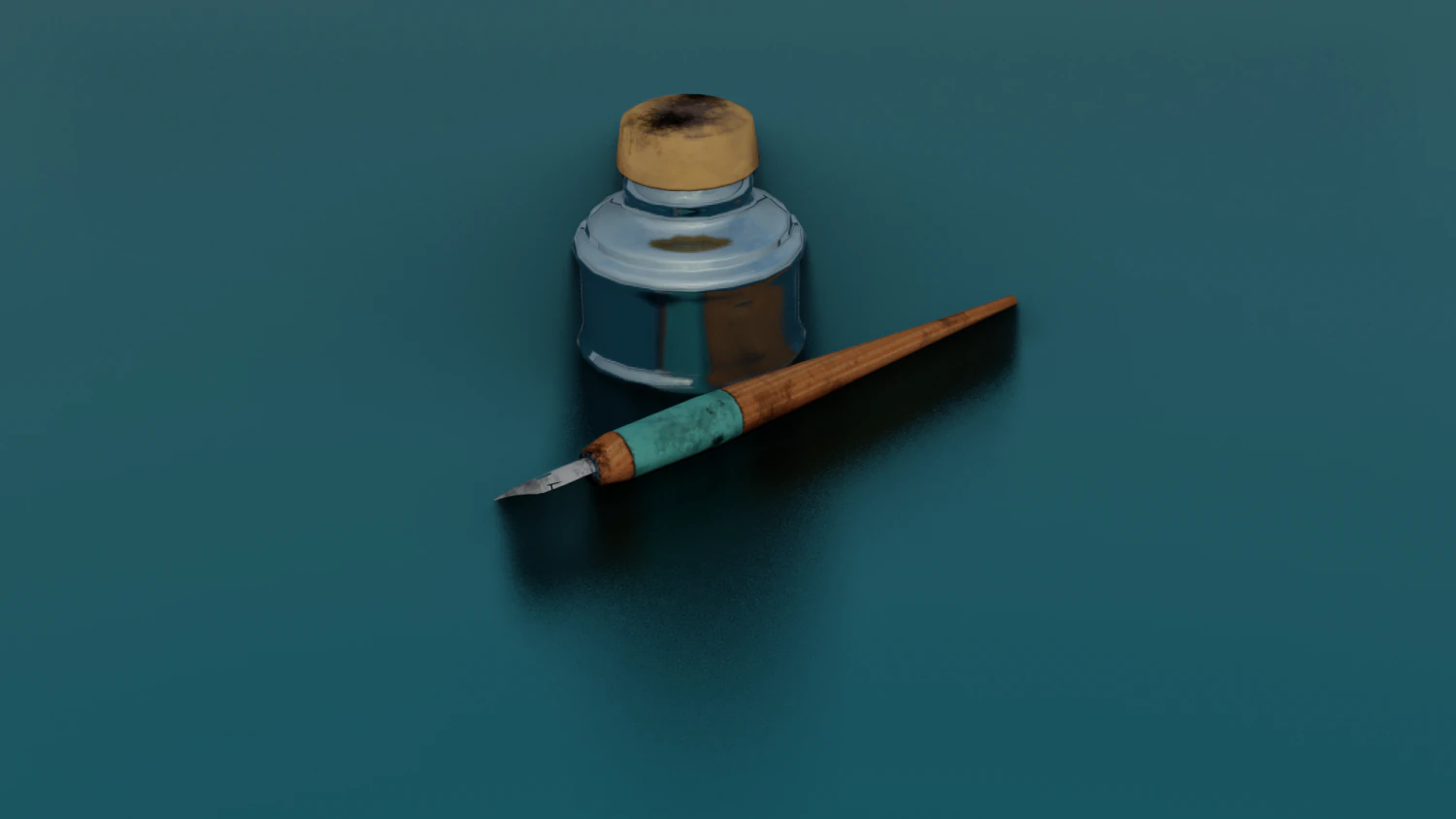 INK BOTTLE GAME READY LOWPOLY 3D Model .c4d .max .obj .3ds .fbx .stl .blend 