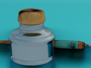 INK BOTTLE GAME READY LOWPOLY Modèle 3D
