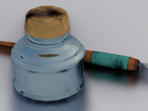 INK BOTTLE GAME READY LOWPOLY Modèle 3D