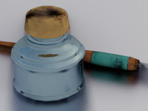 INK BOTTLE GAME READY LOWPOLY 3D Model