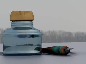 INK BOTTLE GAME READY LOWPOLY Modèle 3D