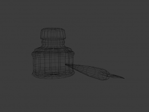 INK BOTTLE GAME READY LOWPOLY Modèle 3D