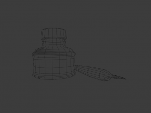 INK BOTTLE GAME READY LOWPOLY Modèle 3D