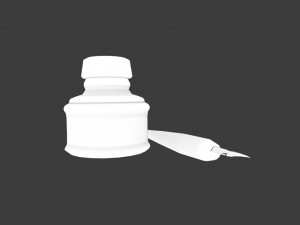 INK BOTTLE GAME READY LOWPOLY Modèle 3D