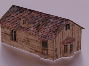 COTTAGE HOUSE GAME READY LOW POLY Model 3D