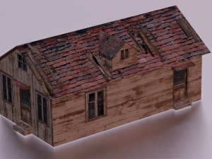 COTTAGE HOUSE GAME READY LOW POLY Model 3D
