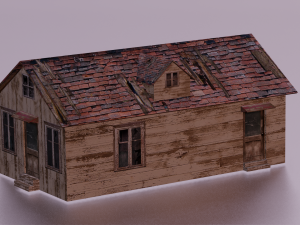COTTAGE HOUSE GAME READY LOW POLY Model 3D