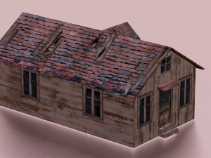 COTTAGE HOUSE GAME READY LOW POLY Model 3D