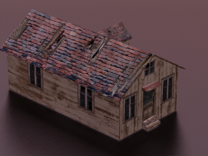 COTTAGE HOUSE GAME READY LOW POLY Model 3D