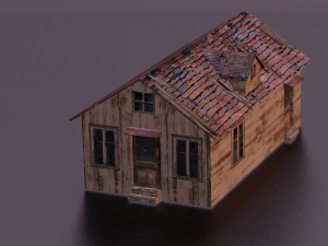 COTTAGE HOUSE GAME READY LOW POLY Model 3D