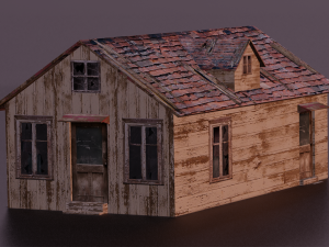 COTTAGE HOUSE GAME READY LOW POLY Model 3D