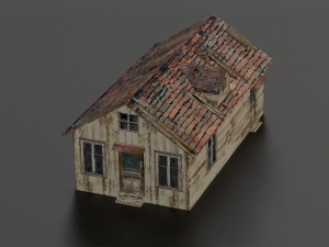 COTTAGE HOUSE GAME READY LOW POLY Model 3D