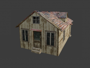 COTTAGE HOUSE GAME READY LOW POLY Model 3D