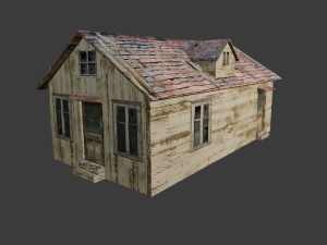 COTTAGE HOUSE GAME READY LOW POLY Model 3D