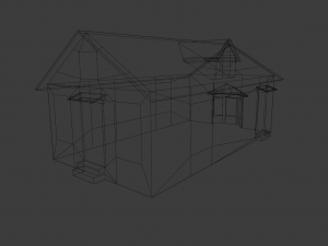COTTAGE HOUSE GAME READY LOW POLY Model 3D