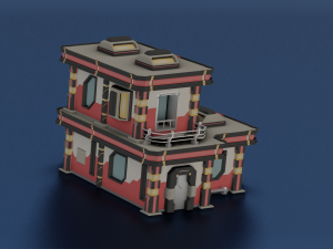 SCI- FI BUILDING POLY GAME READY 3D Модель