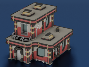 SCI- FI BUILDING POLY GAME READY 3D Модель
