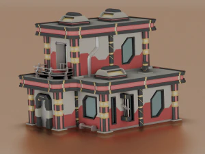 SCI-FI CONSTRU&Ccedil;&Atilde;O POLY JOGO PRONTO Modelo 3D