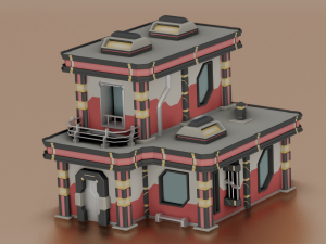 SCI- FI BUILDING POLY GAME READY 3D Модель
