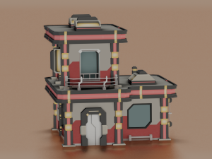 SCI- FI BUILDING POLY GAME READY 3D Модель