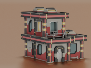 SCI- FI BUILDING POLY GAME READY 3D Модель