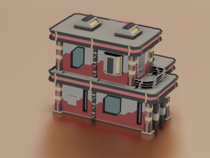SCI- FI BUILDING POLY GAME READY 3D Модель