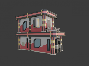 SCI- FI BUILDING POLY GAME READY 3D Модель